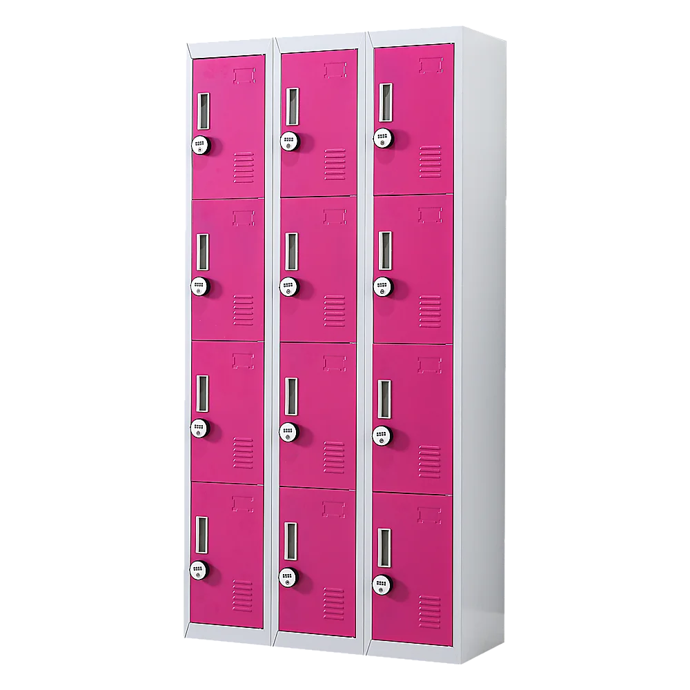 12-Door Locker for Office Gym Shed School Home Storage - 4-Digit Combination Lock