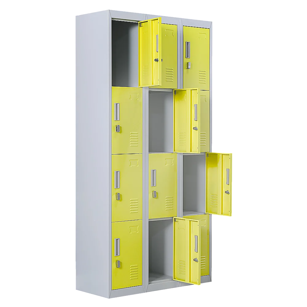 12-Door Locker for Office Gym Shed School Home Storage - Padlock-operated