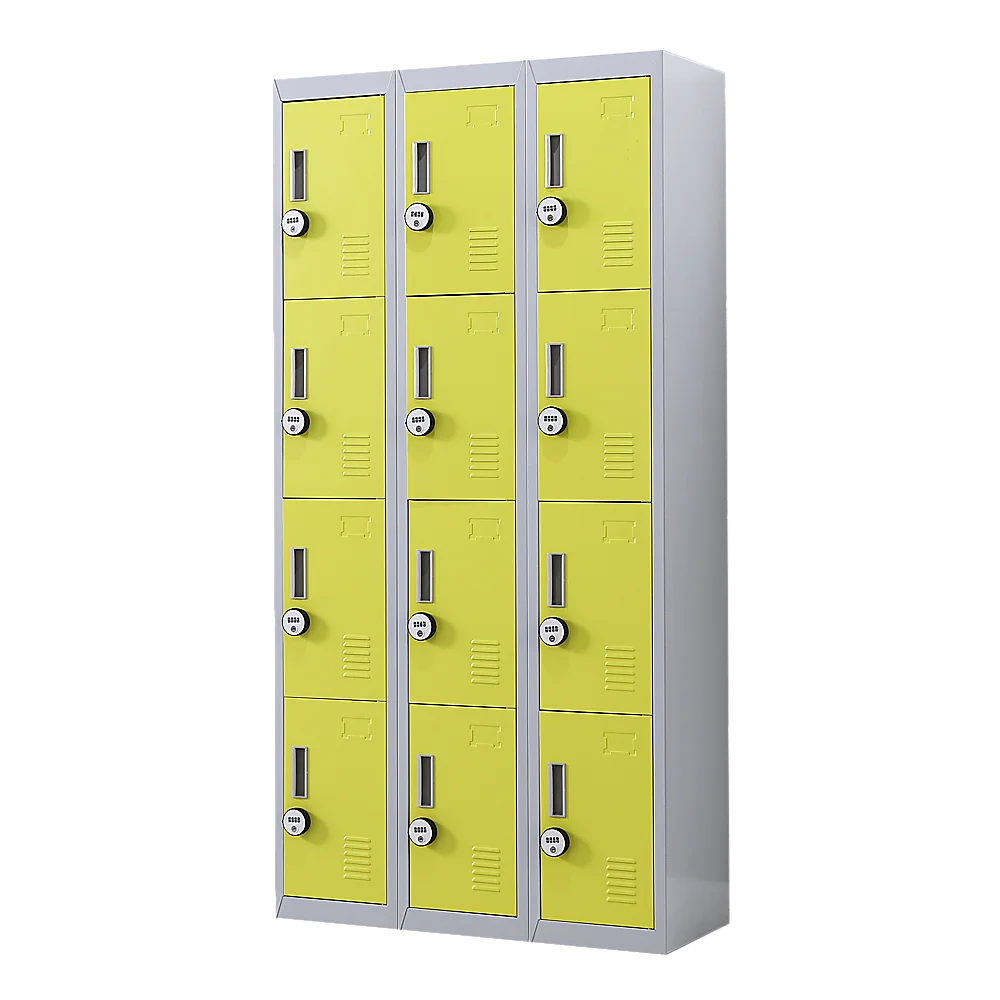 12-Door Locker for Office Gym Shed School Home Storage - 4-Digit Combination Lock