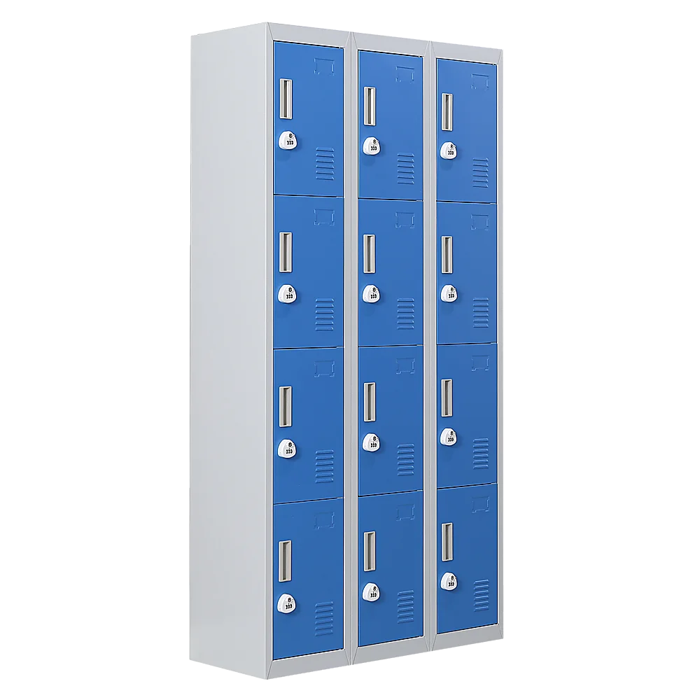 12-Door Locker for Office Gym Shed School Home Storage - 3-Digit Combination Lock