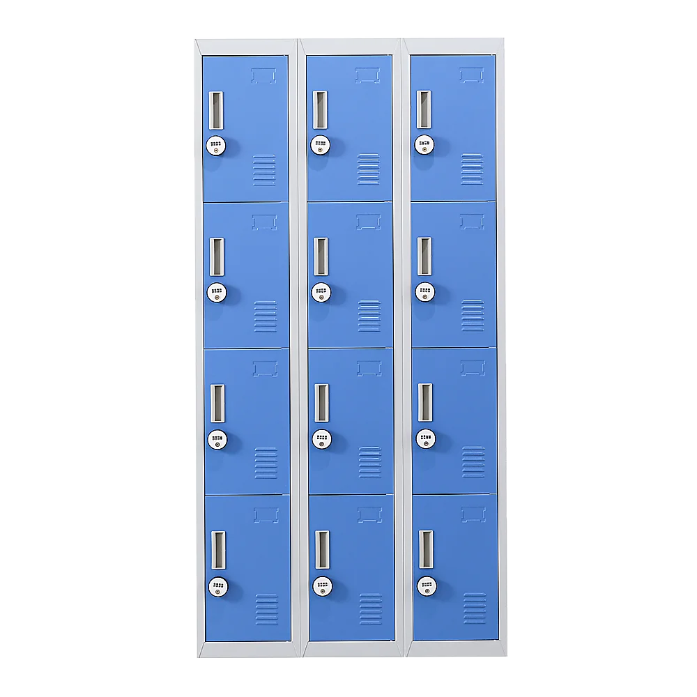 12-Door Locker for Office Gym Shed School Home Storage - 4-Digit Combination Lock