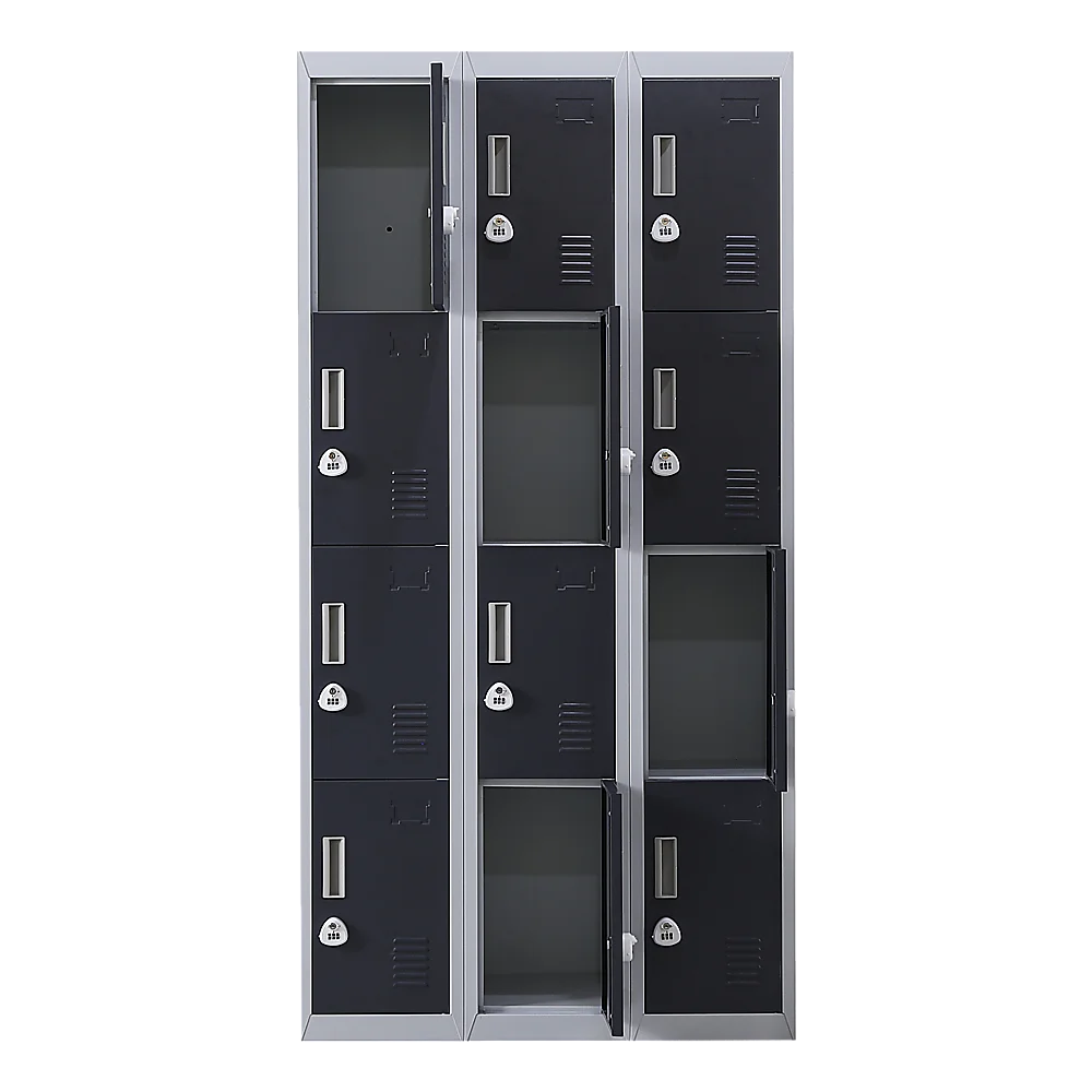 12-Door Locker for Office Gym Shed School Home Storage - 3-Digit Combination Lock