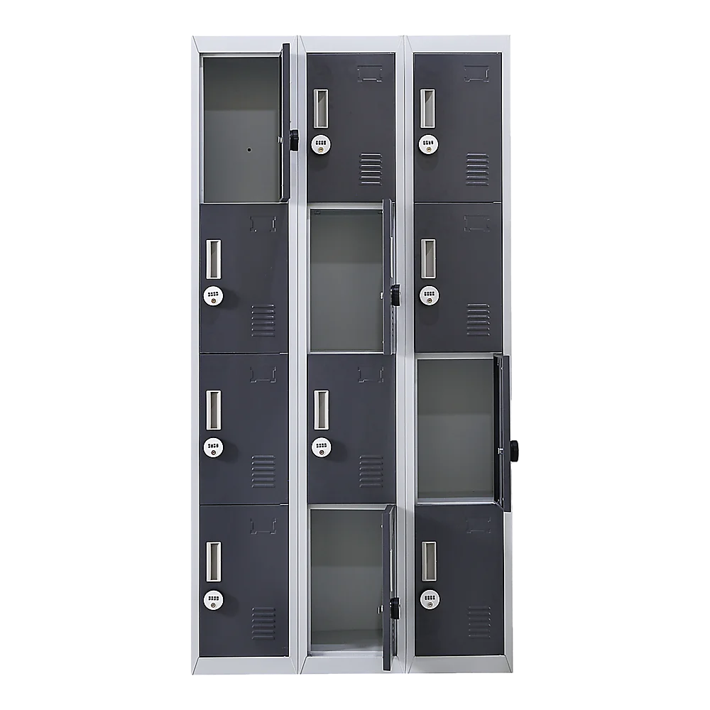 12-Door Locker for Office Gym Shed School Home Storage - 4-Digit Combination Lock