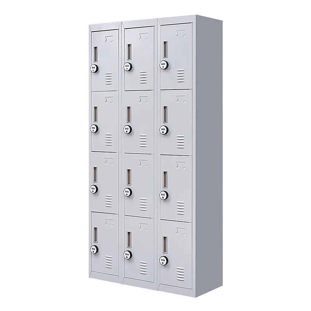 12-Door Locker for Office Gym Shed School Home Storage - 4-Digit Combination Lock