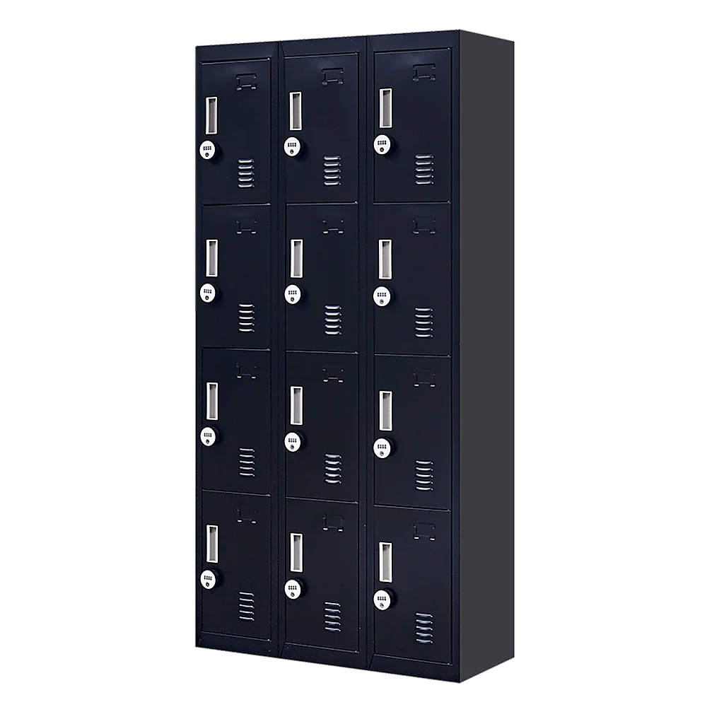 12-Door Locker for Office Gym Shed School Home Storage - 4-Digit Combination Lock