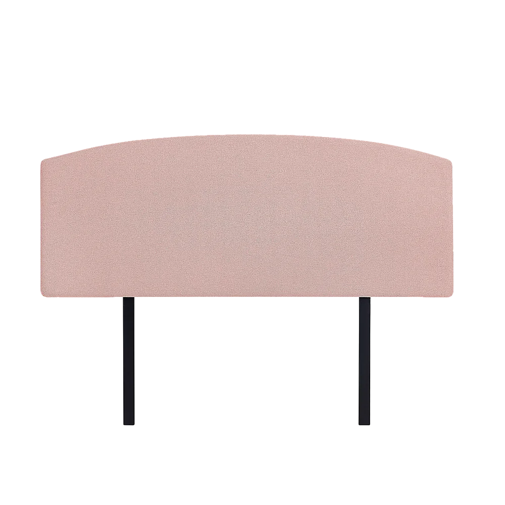 Linen Fabric Double Bed Curved Headboard Bedhead - Pale Pink
