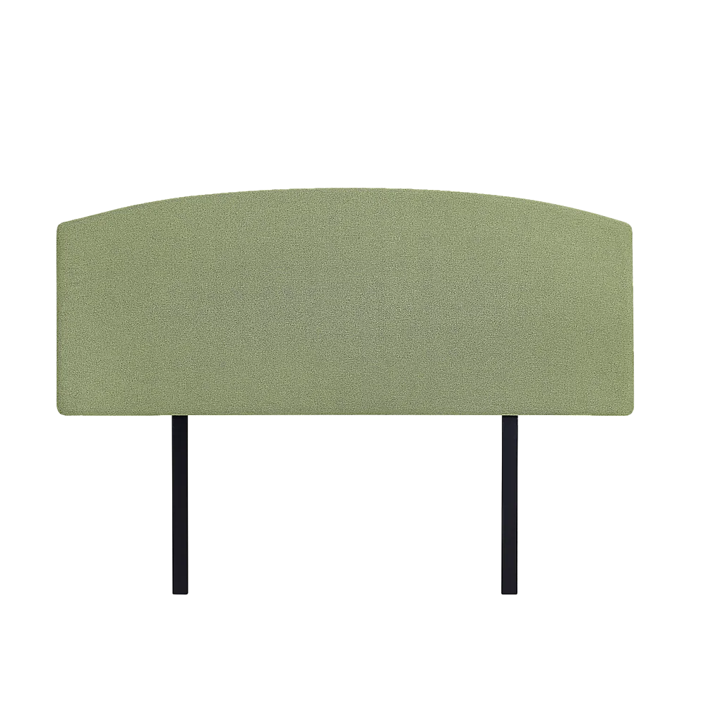 Linen Fabric Queen Bed Curved Headboard Bedhead - Olive Green
