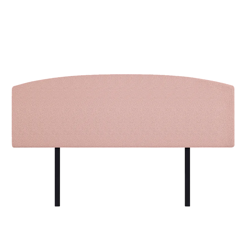 Linen Fabric King Bed Curved Headboard Bedhead - Pale Pink
