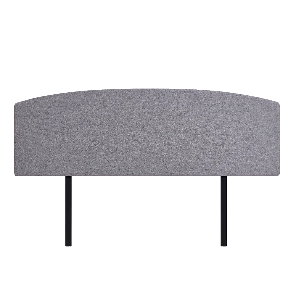 Linen Fabric King Bed Curved Headboard Bedhead - Slate Ash