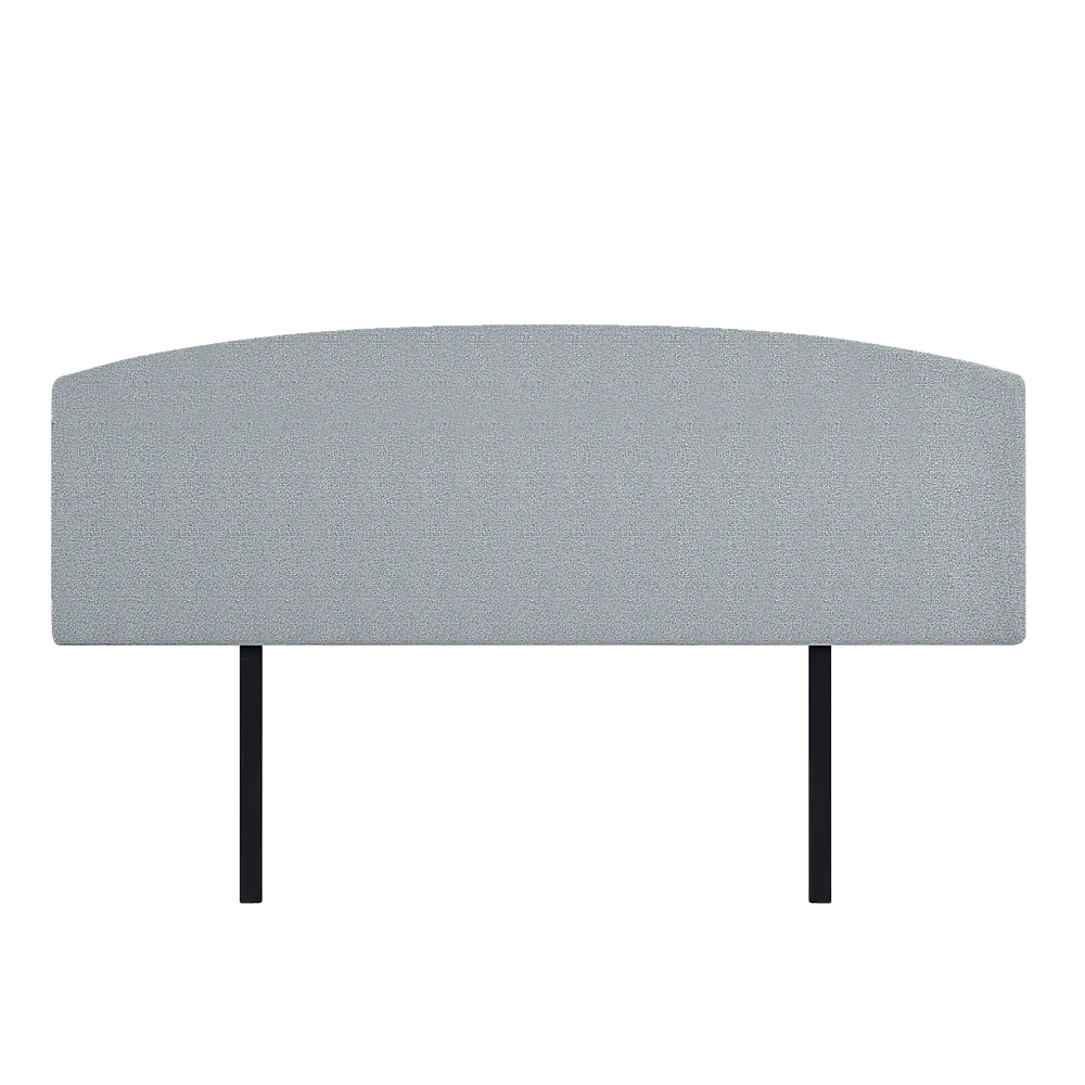 Linen Fabric King Bed Curved Headboard Bedhead - Stone Grey