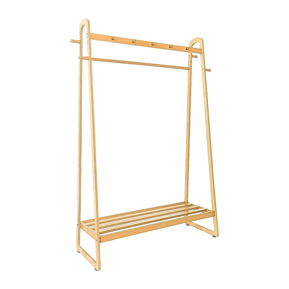 Wood 160x100cm Clothes Rack Slim Stylish Space Saving