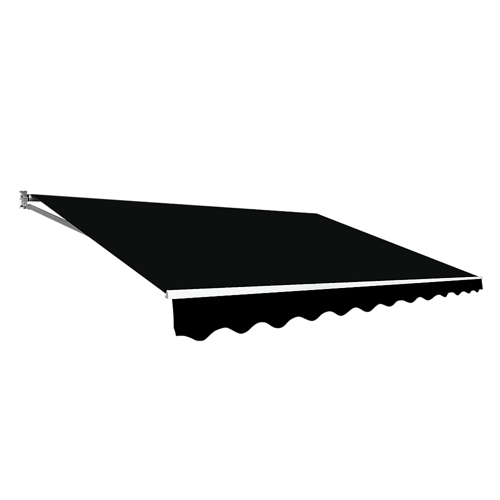 Outdoor Folding Arm Awning Retractable Sunshade Canopy Black 3.0m x 2.5m