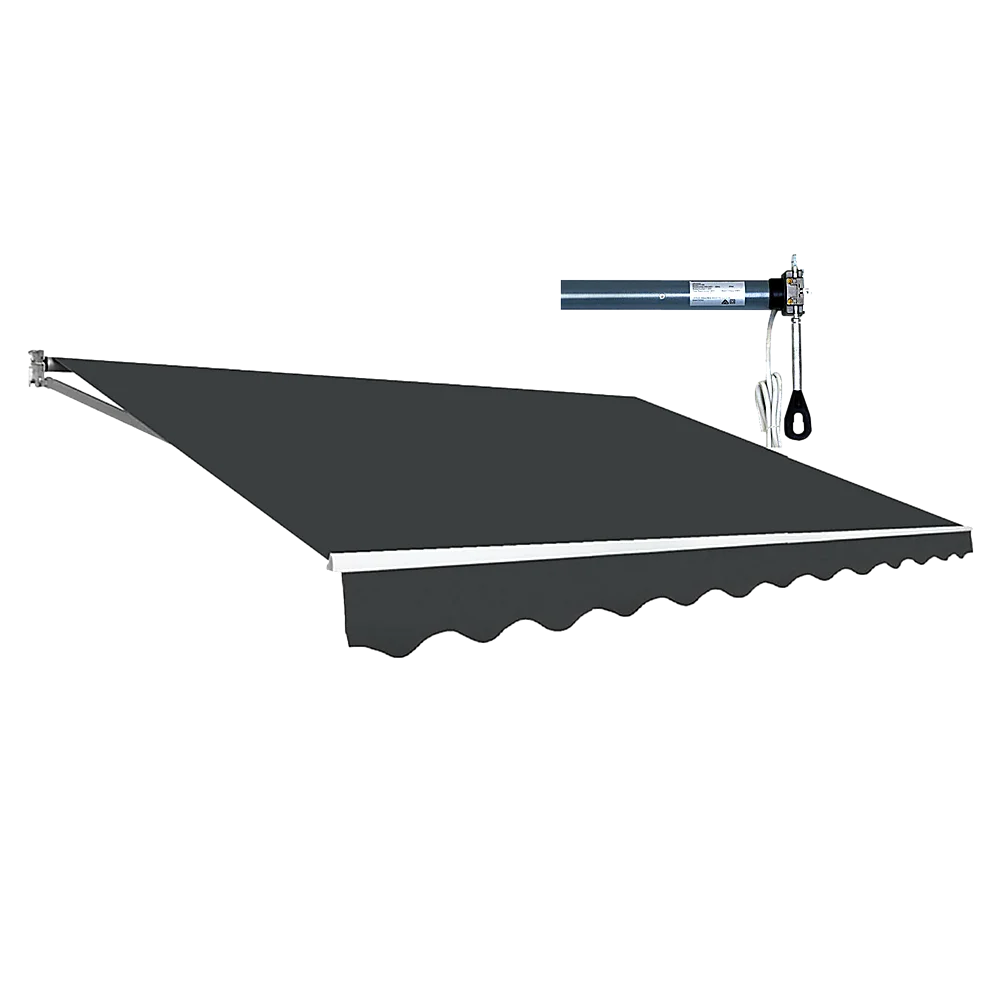 Outdoor Folding Arm Awning Retractable Sunshade Canopy Grey 4.0m x 2.5m