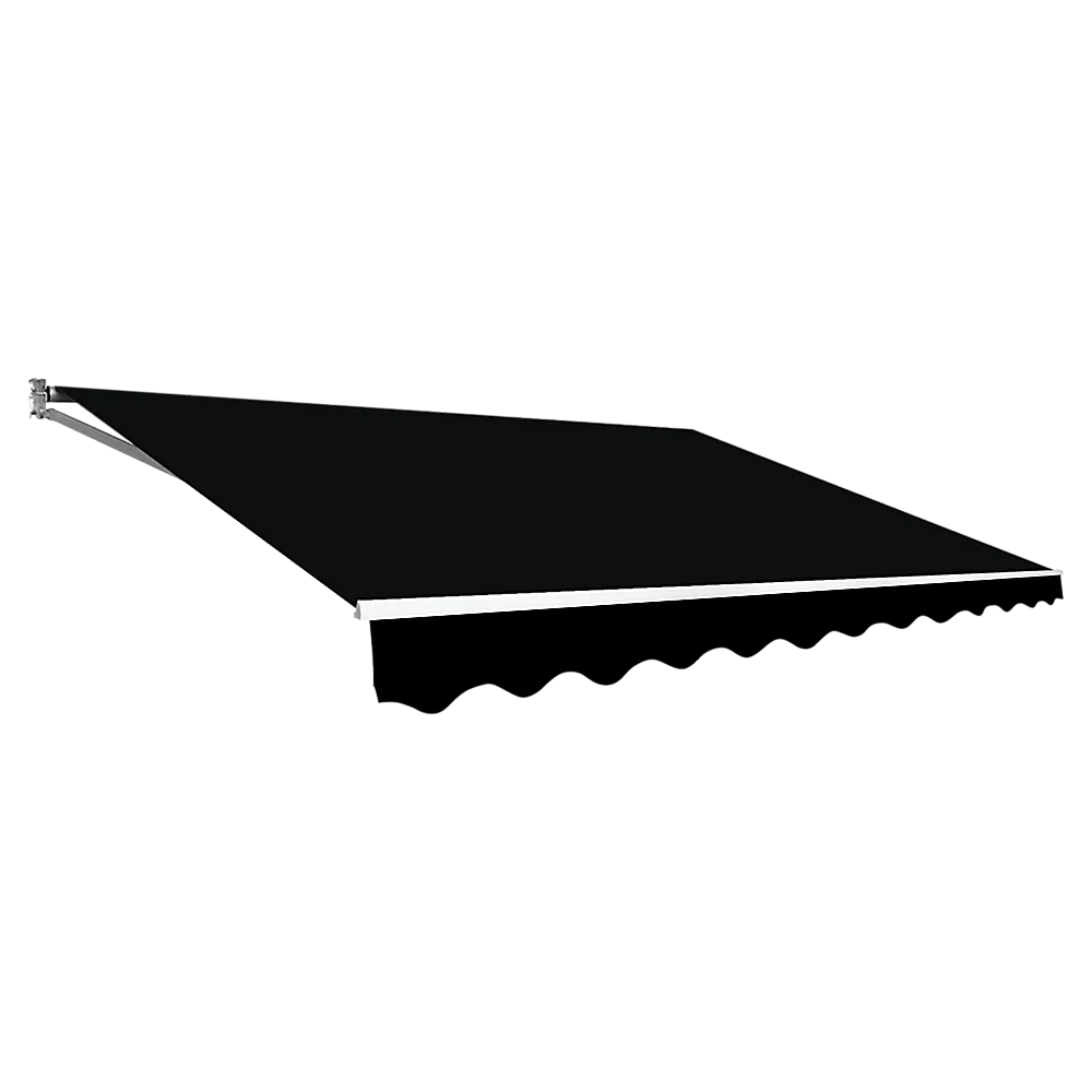 Outdoor Folding Arm Awning Retractable Sunshade Canopy Black 4.0m x 2.5m