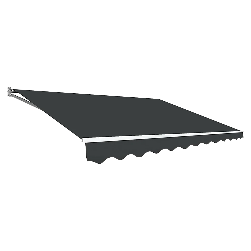 Outdoor Folding Arm Awning Retractable Sunshade Canopy Grey 5.0m x 2.5m