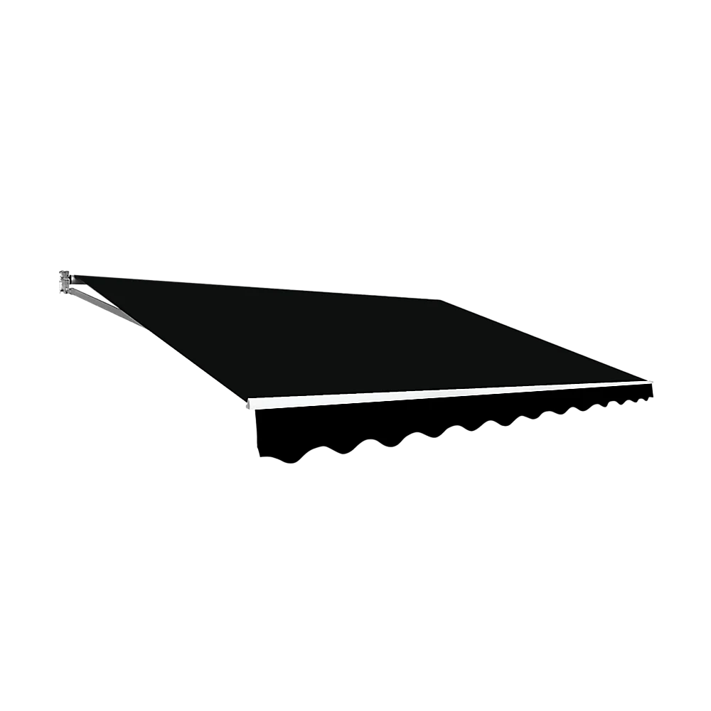 Outdoor Folding Arm Awning Retractable Sunshade Canopy Black 5.0m x 2.5m
