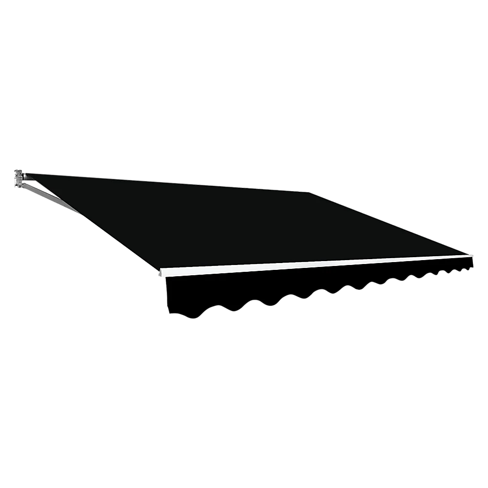 Outdoor Folding Arm Awning Retractable Sunshade Canopy Black 5.0m x 3.0m