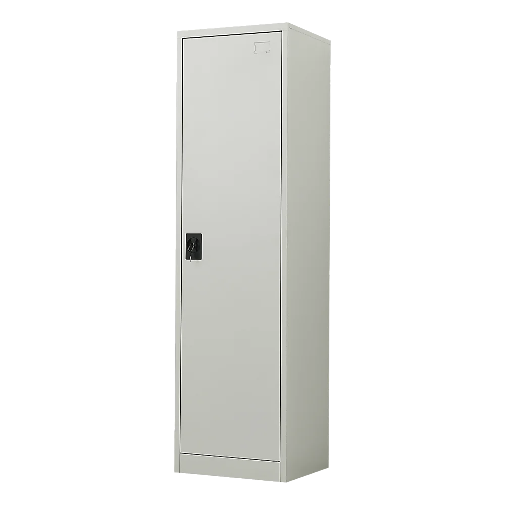 Single-Door Metal Tall Cabinet Shelf Storage for Home Office Gym