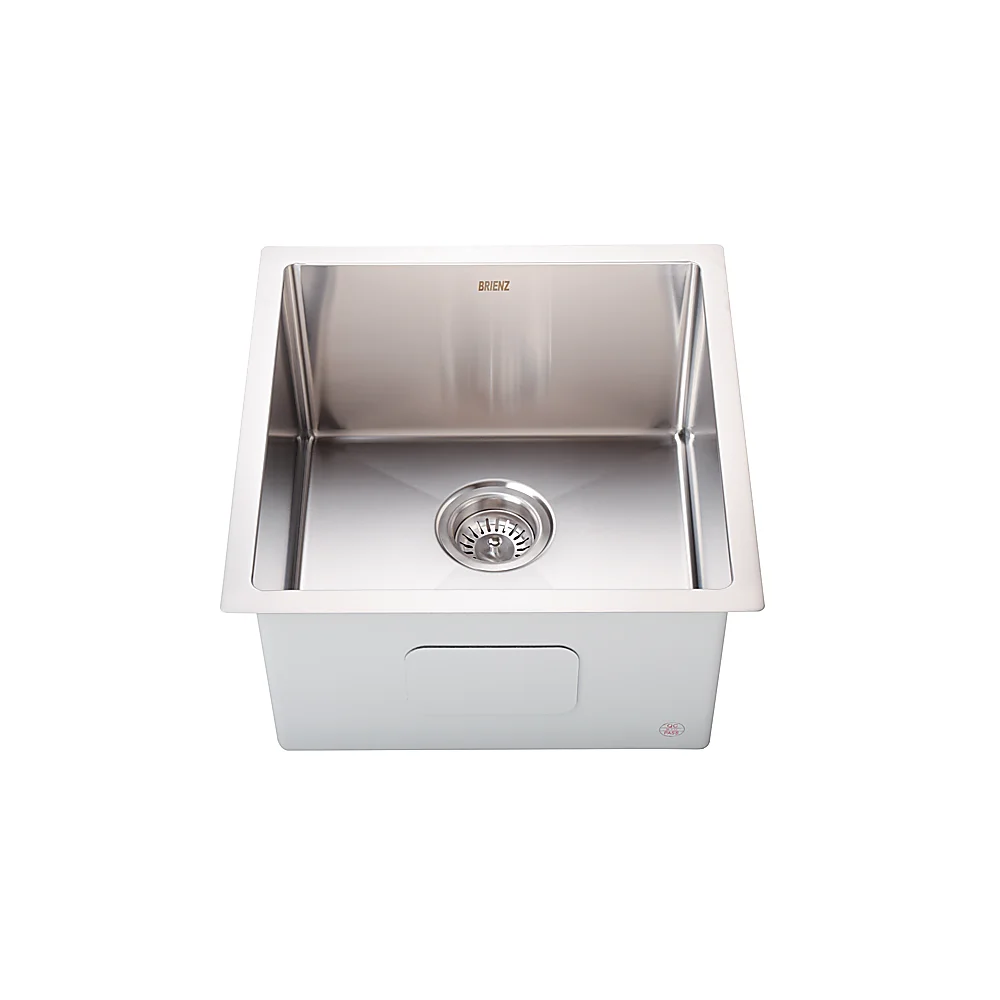 450x450mm Handmade Stainless Steel Undermount / Topmount Kitchen Laundry Sink with Waste