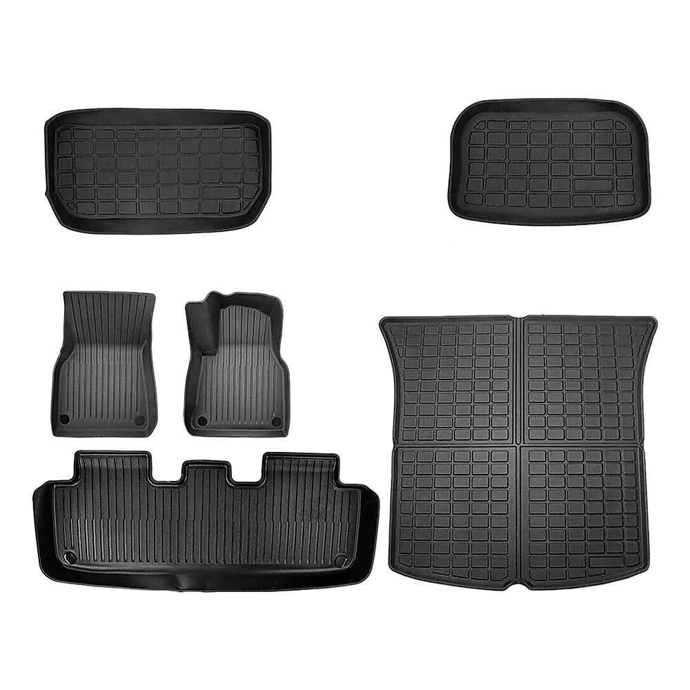 6 piece Tesla Model Y Floor Mats for Front and Rear Trunk Front Passenger and Driver Side