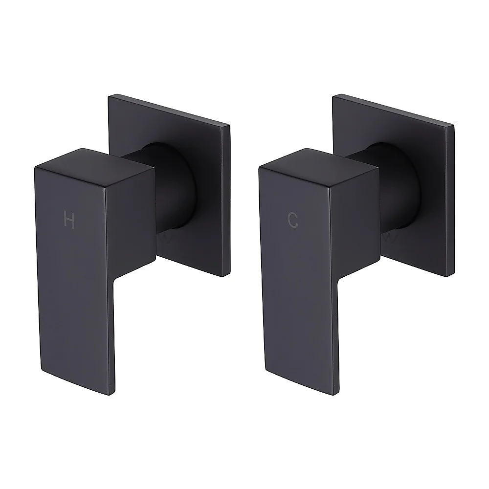 Bathroom Shower Bath Hot and Cold Square Mixer WATERMARK Certified in Black