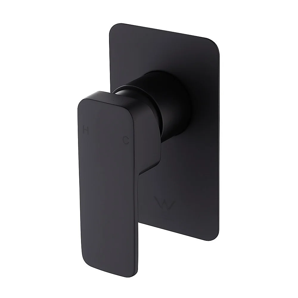 Single Square Shower Bath Mixer Tap Bathroom WATERMARK Approved in Black