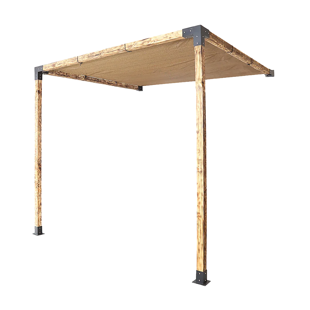 Roof Pergola Gazebo Shed Matte Black Steel Brackets and Coffee Screen DIY Kits