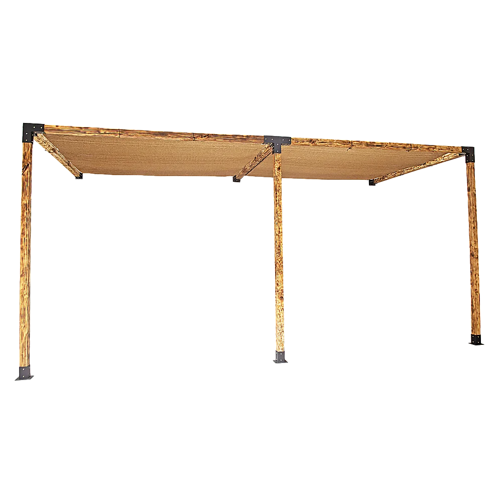 Roof Pergola Gazebo Shed Matte Black Steel Brackets and Coffee Screens DIY Kits