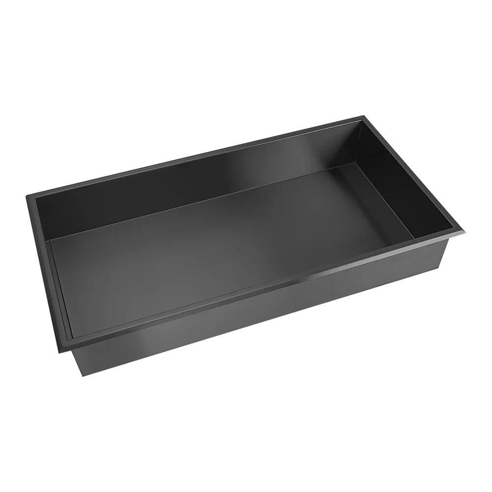 641 x 336 x 101mm Shower Niche Single Shelf Organizer No Tile Needed in Black