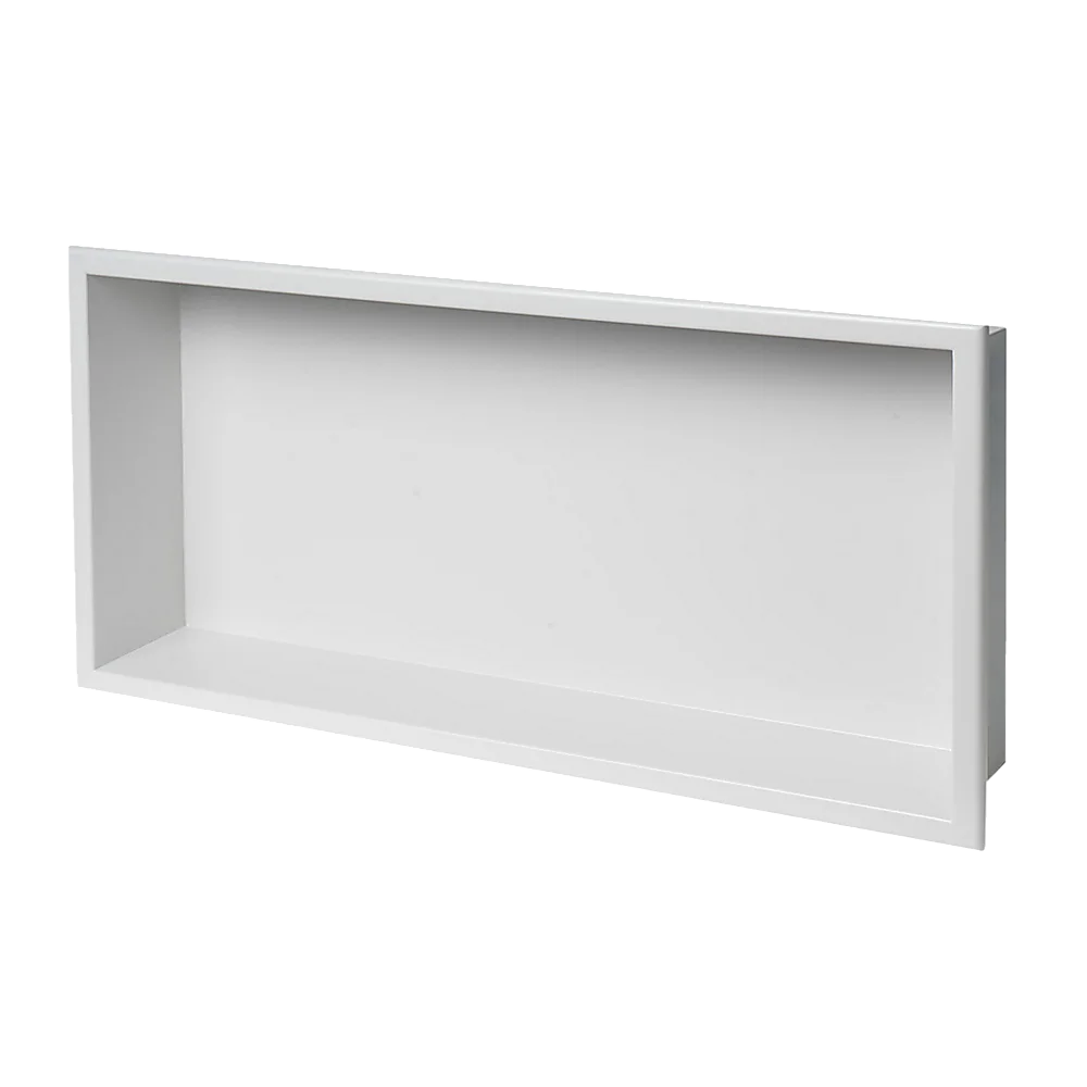 641 x 336 x 101mm Shower Niche Single Shelf Organizer No Tile Needed in White