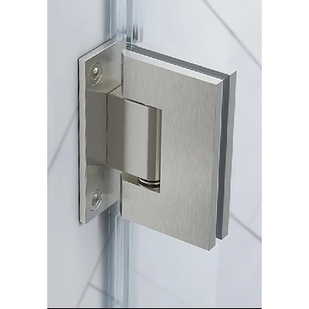90 Degree Stainless steel Glass Shower Door L-Hinge in Nickel