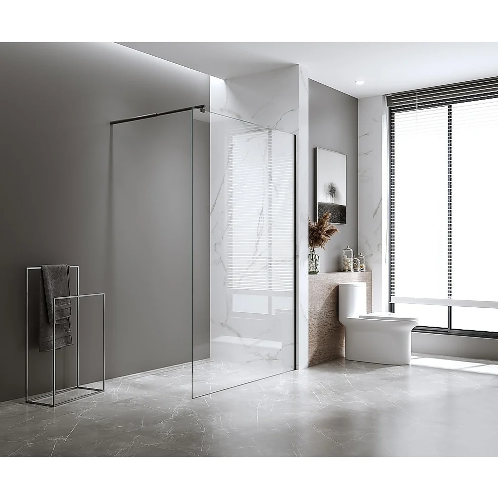 Glass Shower Screen Square Stabilising Pole in Gunmetal