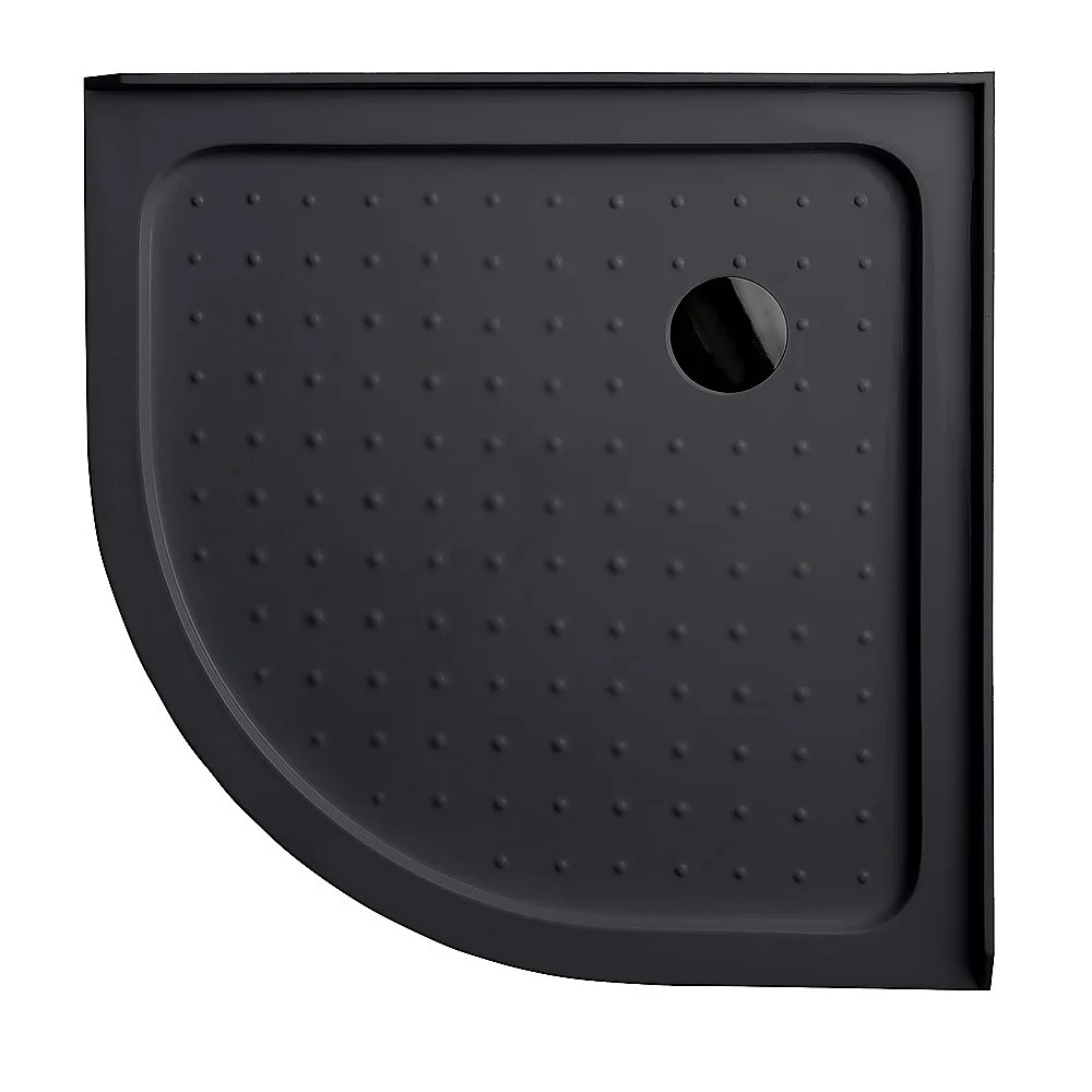 90x90cm Rounded Curved Shower Base in Black
