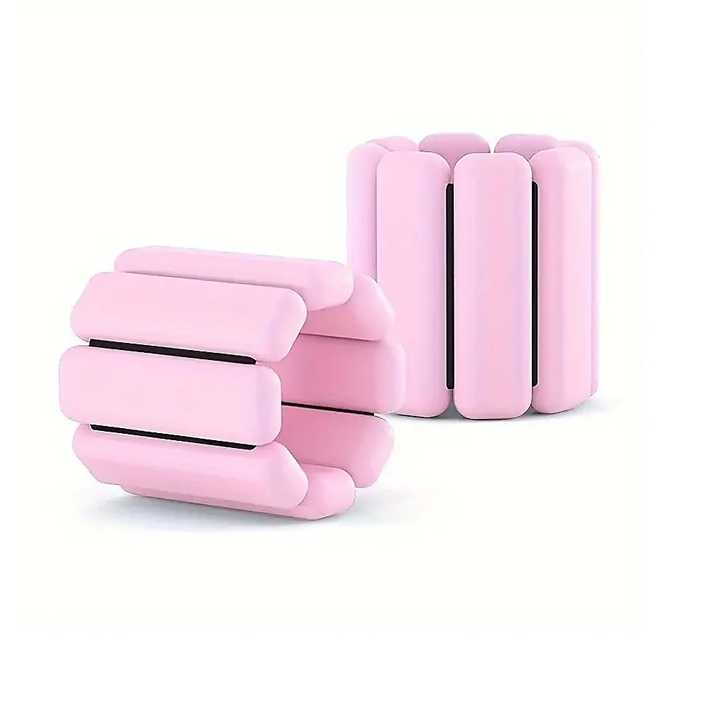 2-Piece Ankle & Wrist Weights – 1kg Pair Adjustable Workout Bangles (Pink)