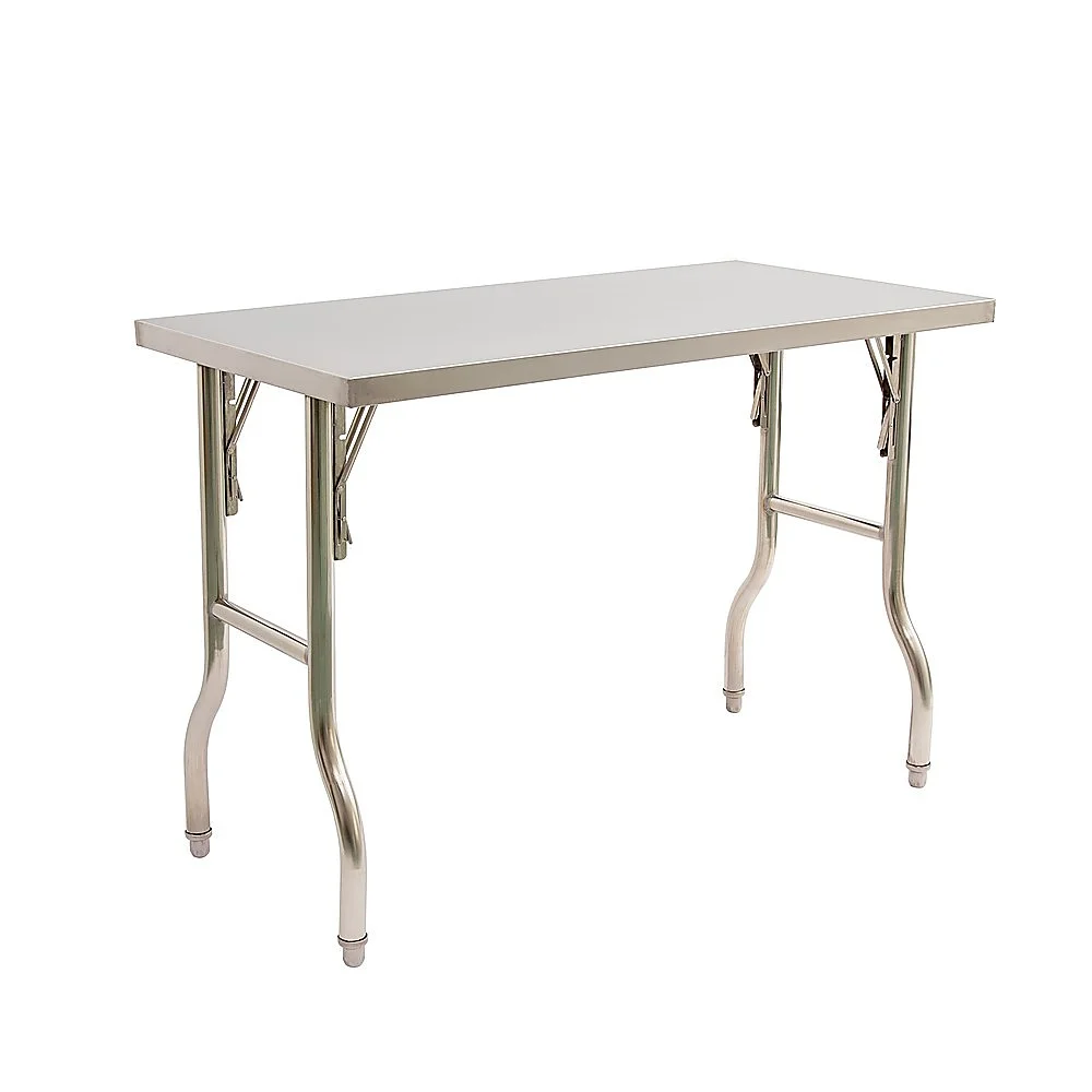 Stainless Steel Kitchen Bench Folding Commercial Prep Work Table 122x61cm