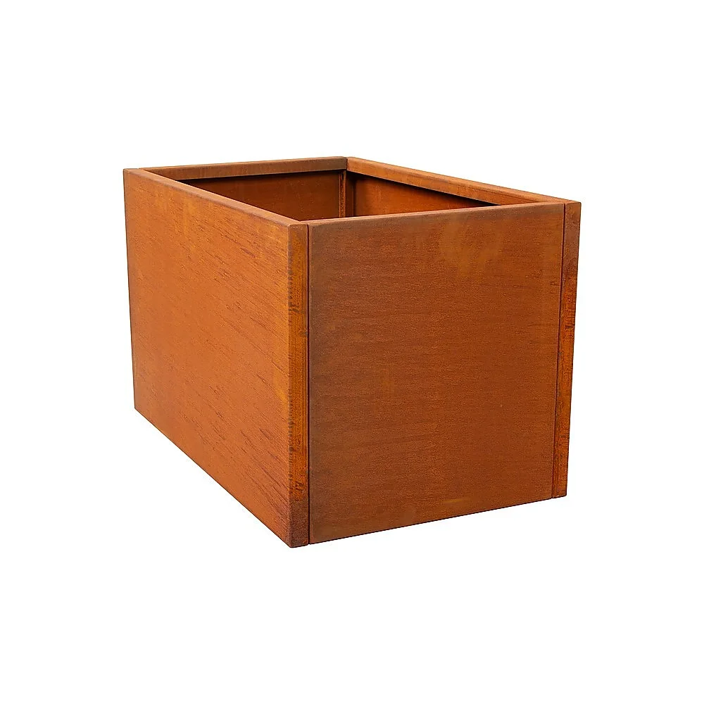Corten Steel Planter Box 62x40x39cm Outdoor Garden Raised Bed Rust Finish