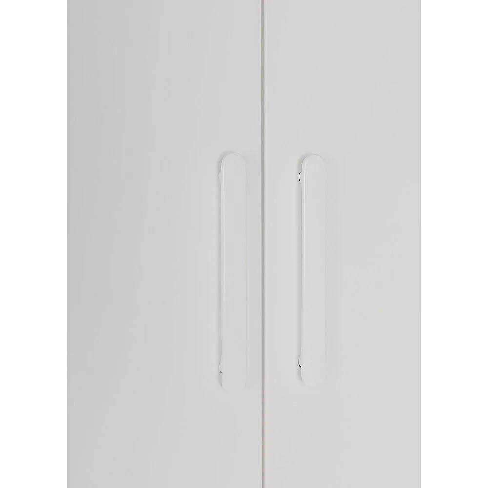 320x200cm 8-Door White Steel Hanging Wardrobe with White Handle Storage Cabinet