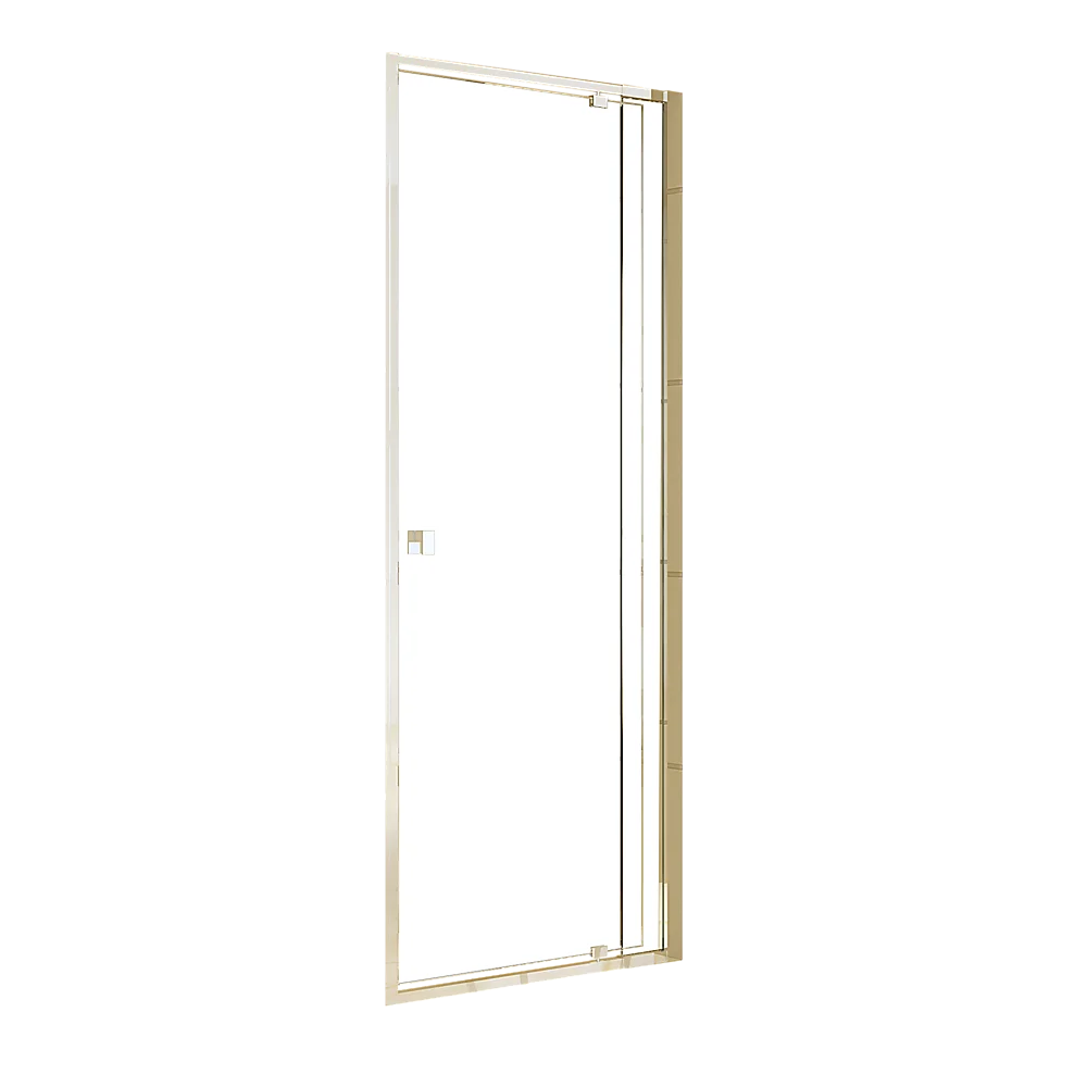 Adjustable Semi Frameless Shower Screen 74-82cm x 195cm With Gold Hardware & No Side Return For Modern Bathrooms