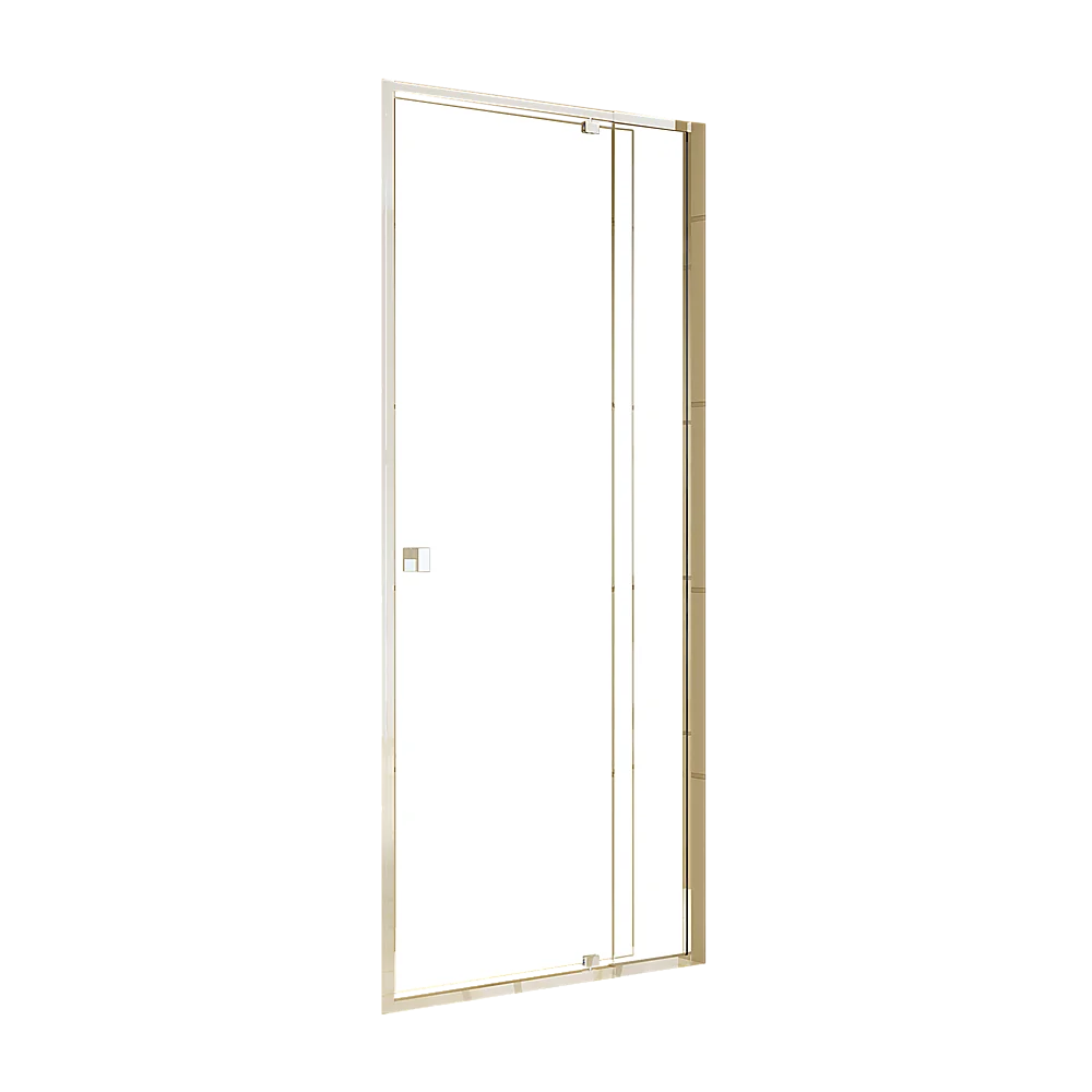 Adjustable Semi Frameless Shower Screen 82-90cm x 195cm With Gold Hardware & No Side Return For Modern Bathrooms