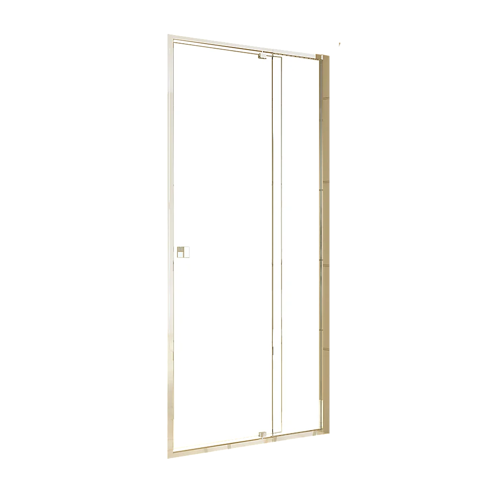 Adjustable Semi Frameless Shower Screen 98-106cm x 195cm With Gold Hardware & No Side Return For Modern Bathrooms