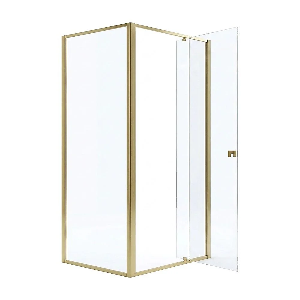 Adjustable Semi Frameless Shower Screen 98-106cm x 89-92cm With Gold Hardware For Modern Bathrooms thumbnail 6