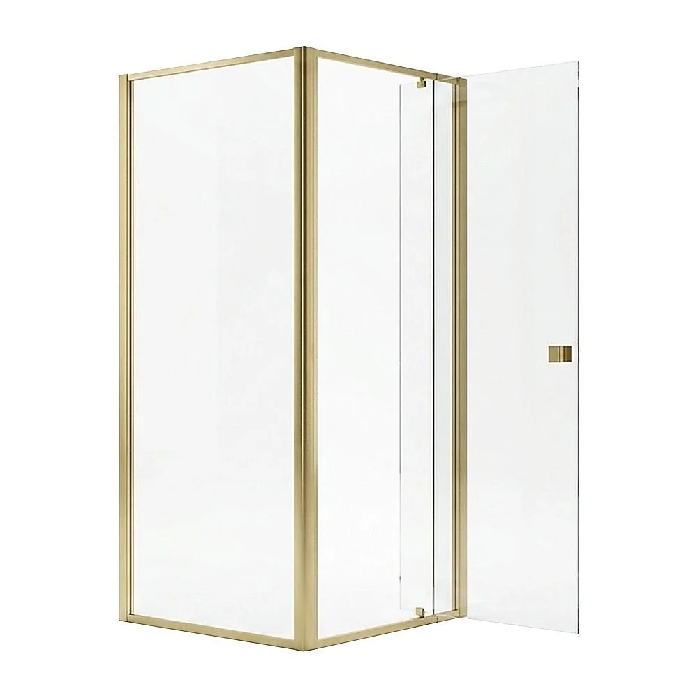 Adjustable Semi Frameless Shower Screen 82-90cm x 89-92cm With Gold Hardware For Modern Bathrooms thumbnail 6