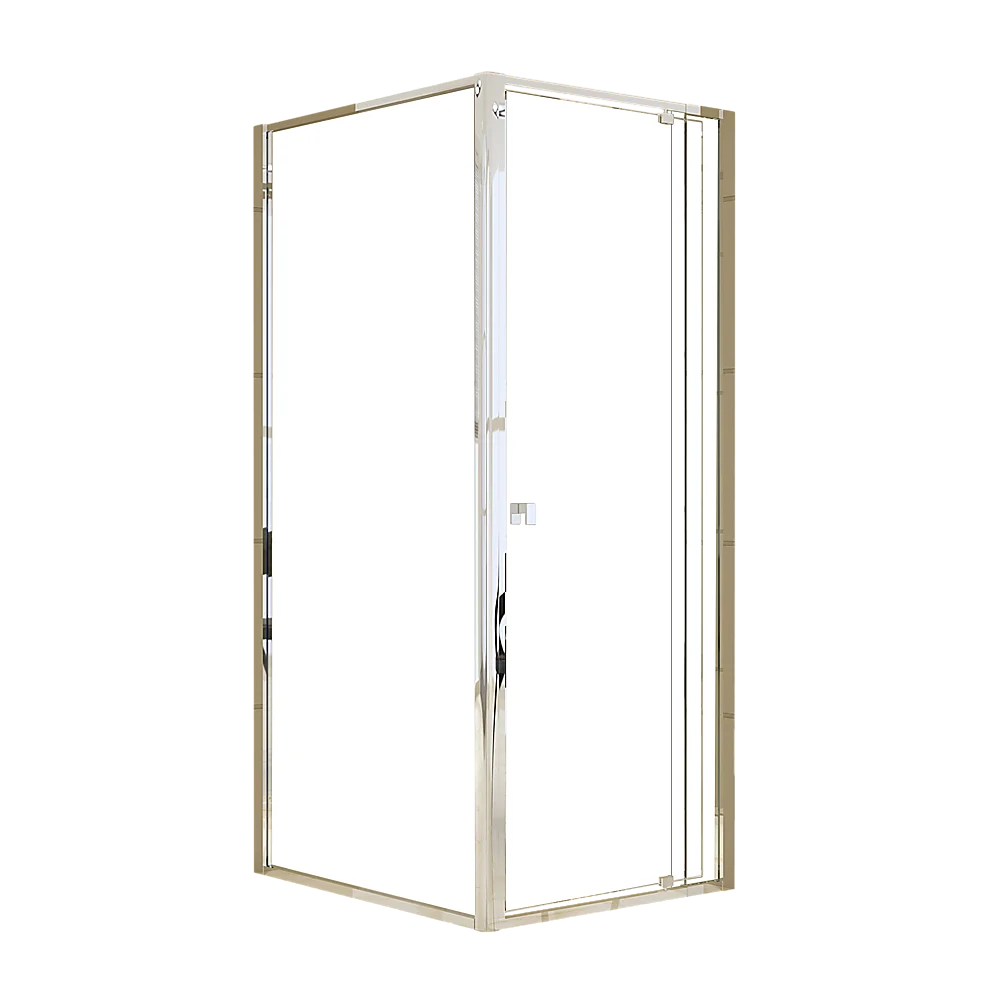 Adjustable Semi Frameless Shower Screen 74-82cm x 89-92cm With Gold Hardware For Modern Bathrooms