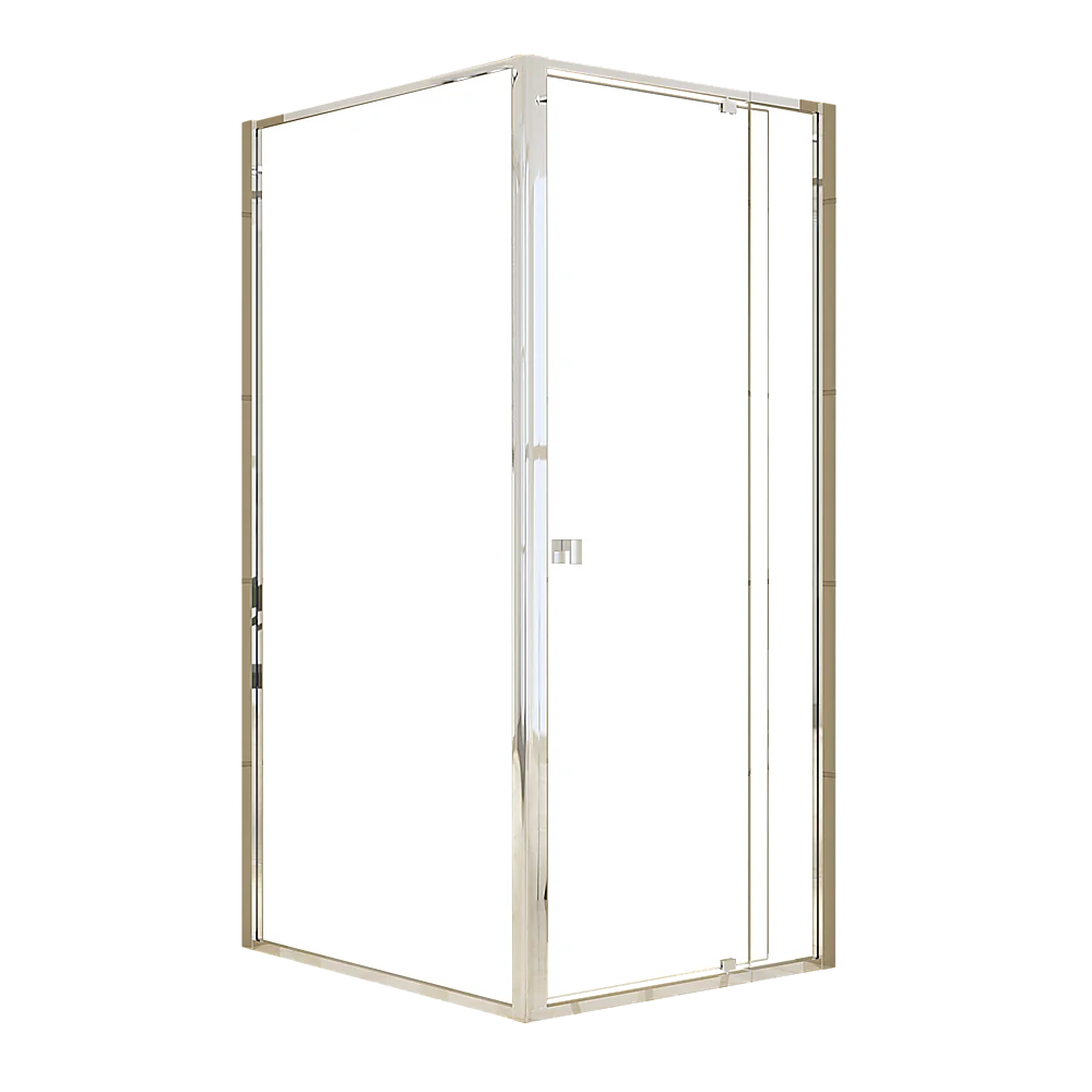 Adjustable Semi Frameless Shower Screen 82-90cm x 98-101cm With Gold Hardware For Modern Bathrooms