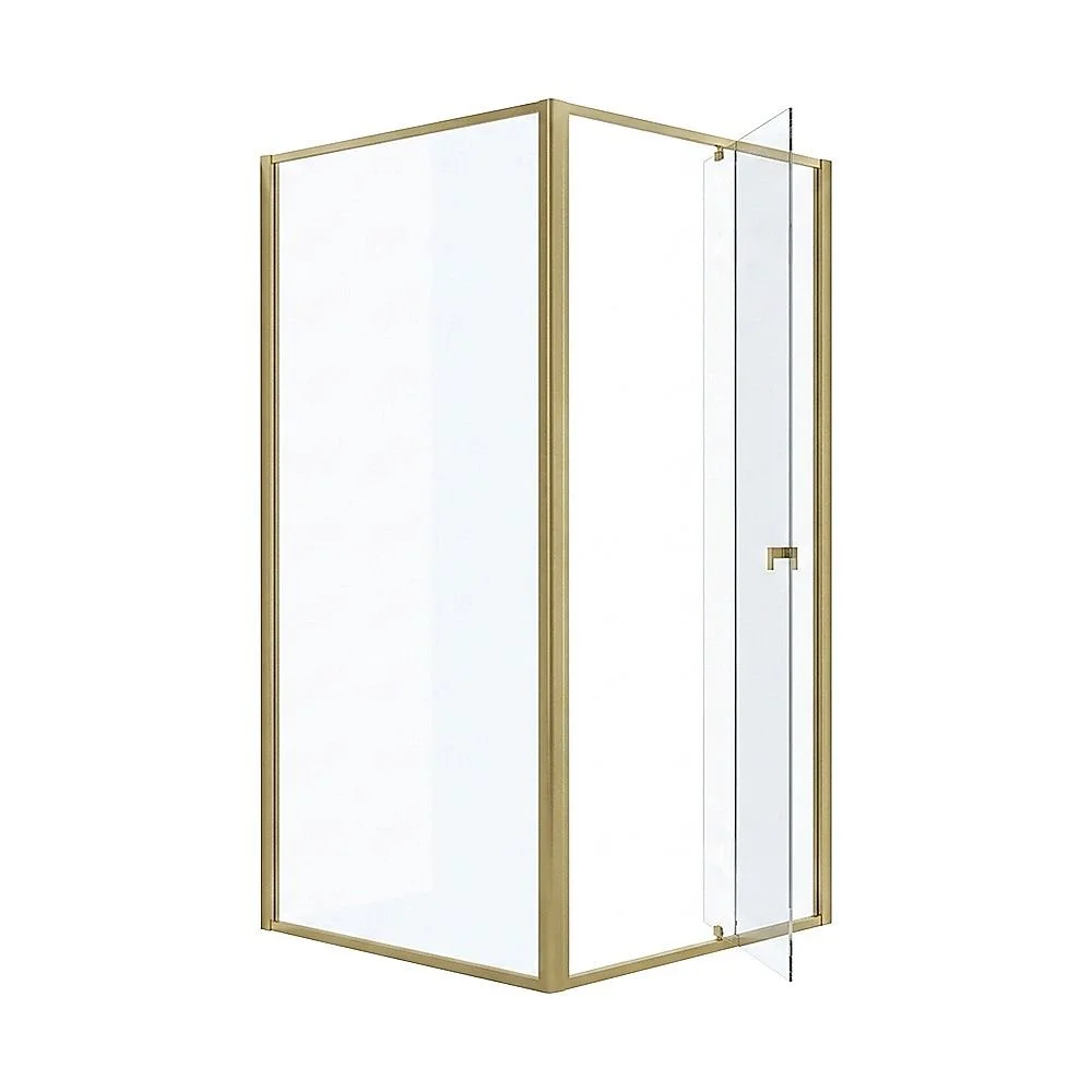 Adjustable Semi Frameless Shower Screen 98-106cm x 98-101cm With Gold Hardware For Modern Bathrooms thumbnail 6