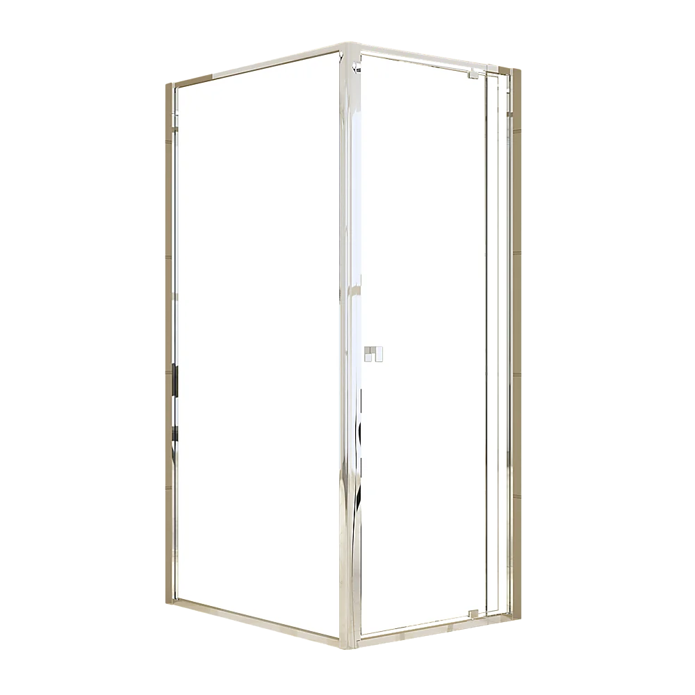 Adjustable Semi Frameless Shower Screen 74-82cm x 98-101cm With Gold Hardware For Modern Bathrooms