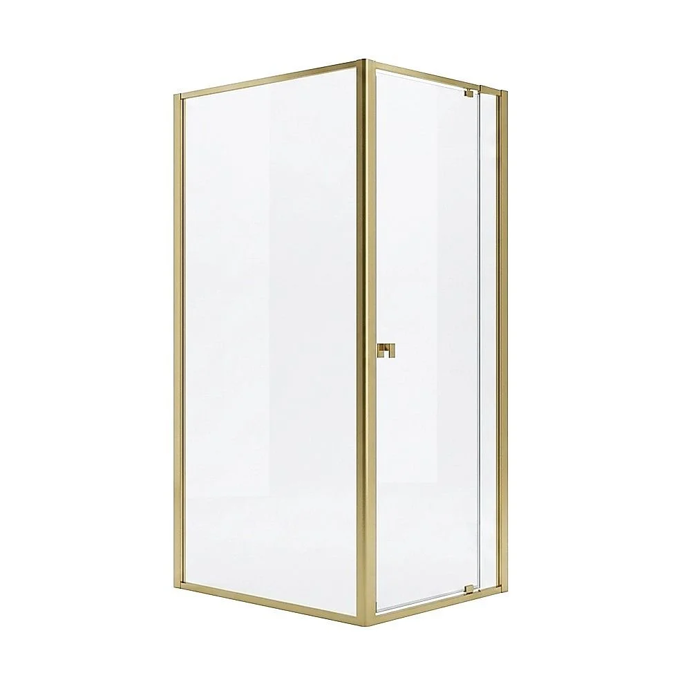 Adjustable Semi Frameless Shower Screen 74-82cm x 98-101cm With Gold Hardware For Modern Bathrooms thumbnail 6