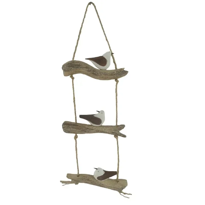 eWholesale Birds on Driftwood Rope Wall Art 17x47cm