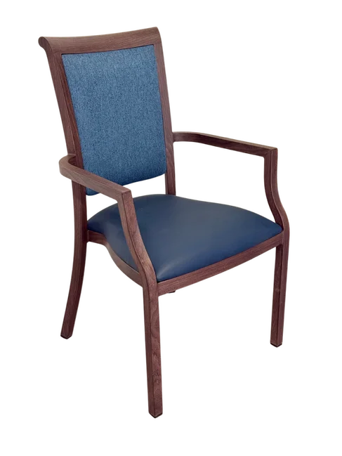 Harvey Dining Chair Stackable w Faux Leather Seat 95cm