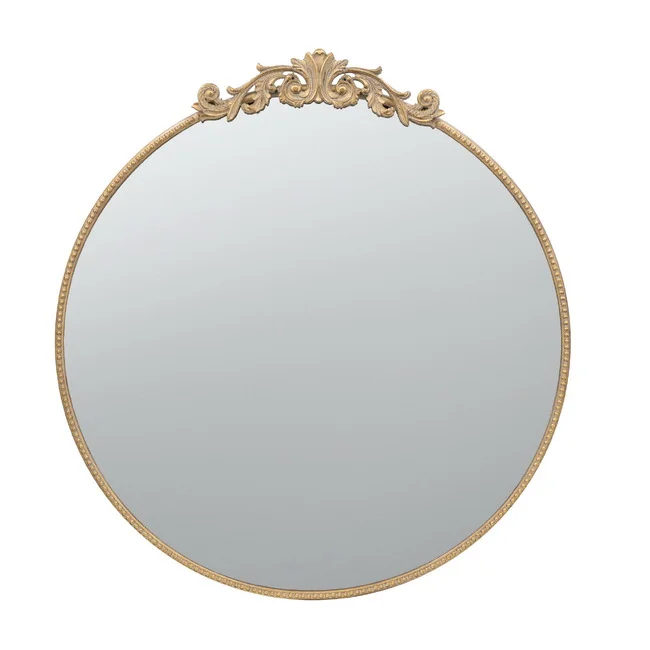 Large Baroque Gold Round Mirror 105x102cm